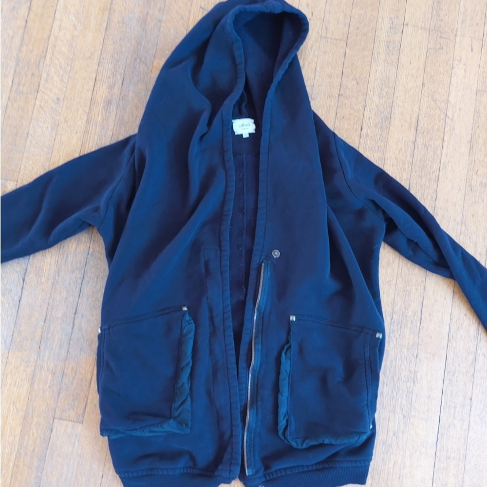 Wilfred Zip Up Hoodie - Black Lg